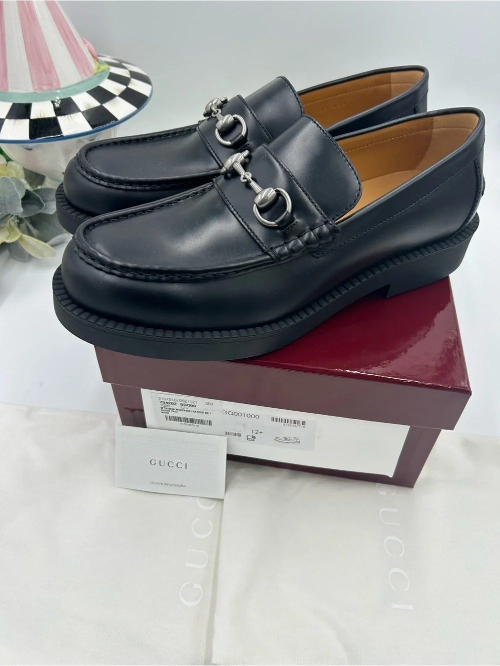 Men's Gucci Leather horse bit loafers size 12.5 fits 13 US made in Italy